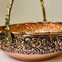 میوه خوری مسی مدل لب چین دسته دار کد ZH319.5