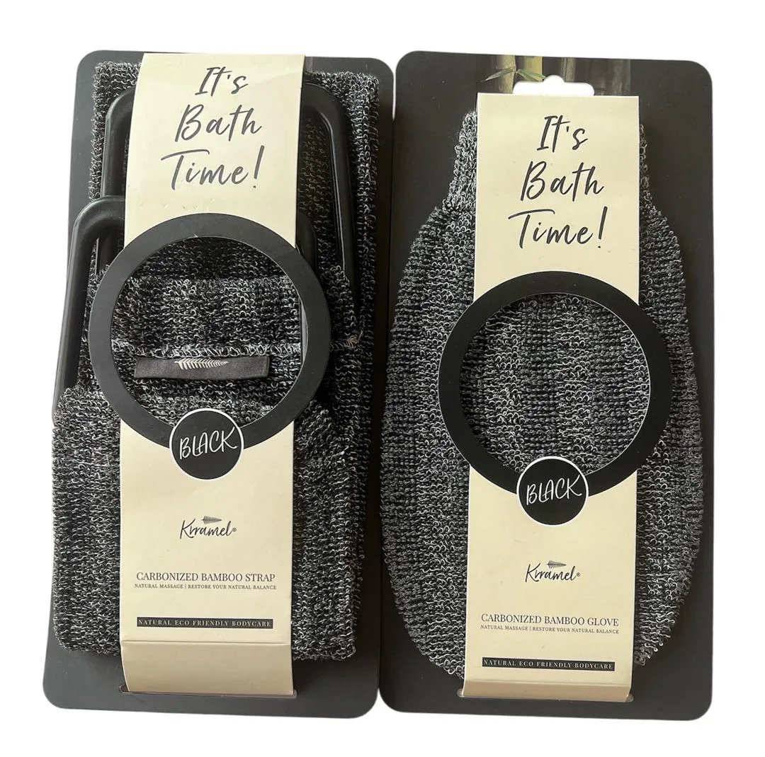 لیف ماساژ کارامل مدل CARBONIZED BAMBOO GLOVE بسته 2عددی