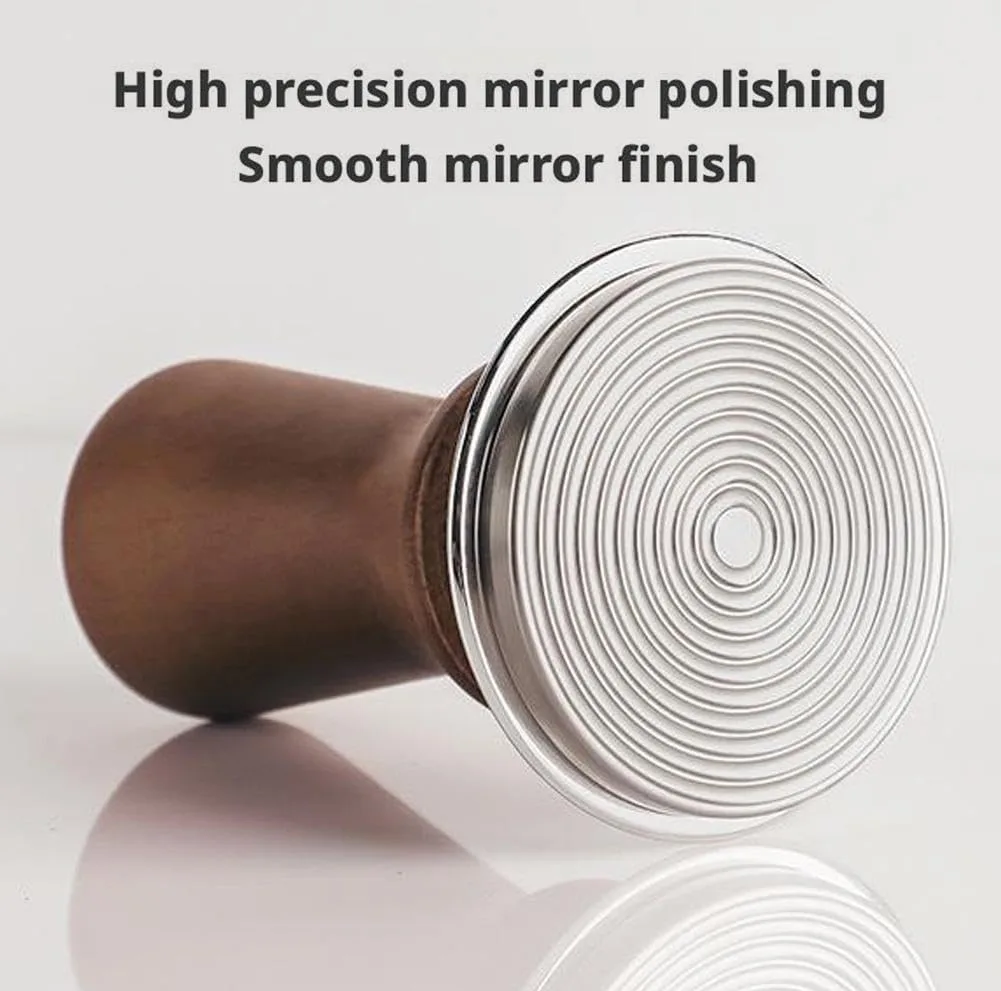 تمپر قهوه مدل 58mm wood handle شیار دار