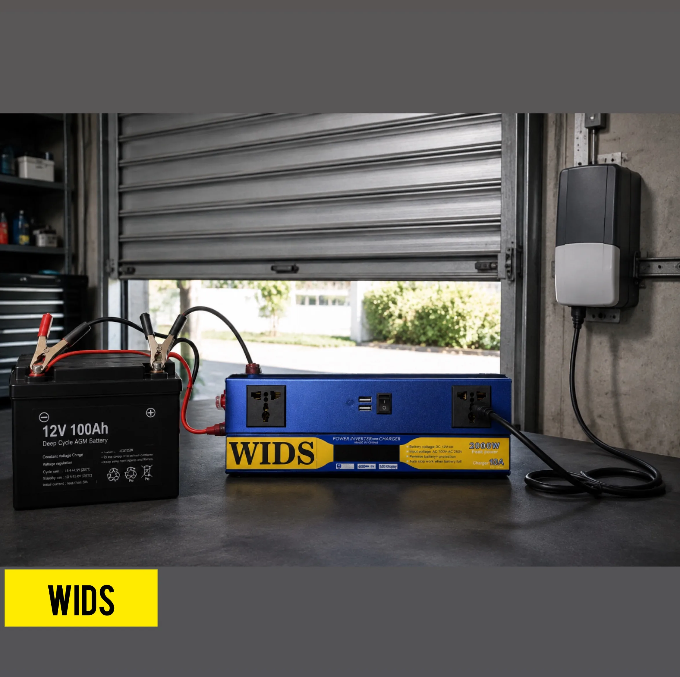 مبدل برق خودرو ویدز مدل شارژر دار 10آمپر 12V-TO-220V-2000W