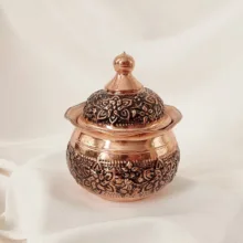 قندان مسی مدل قلم زنی کد ZH445