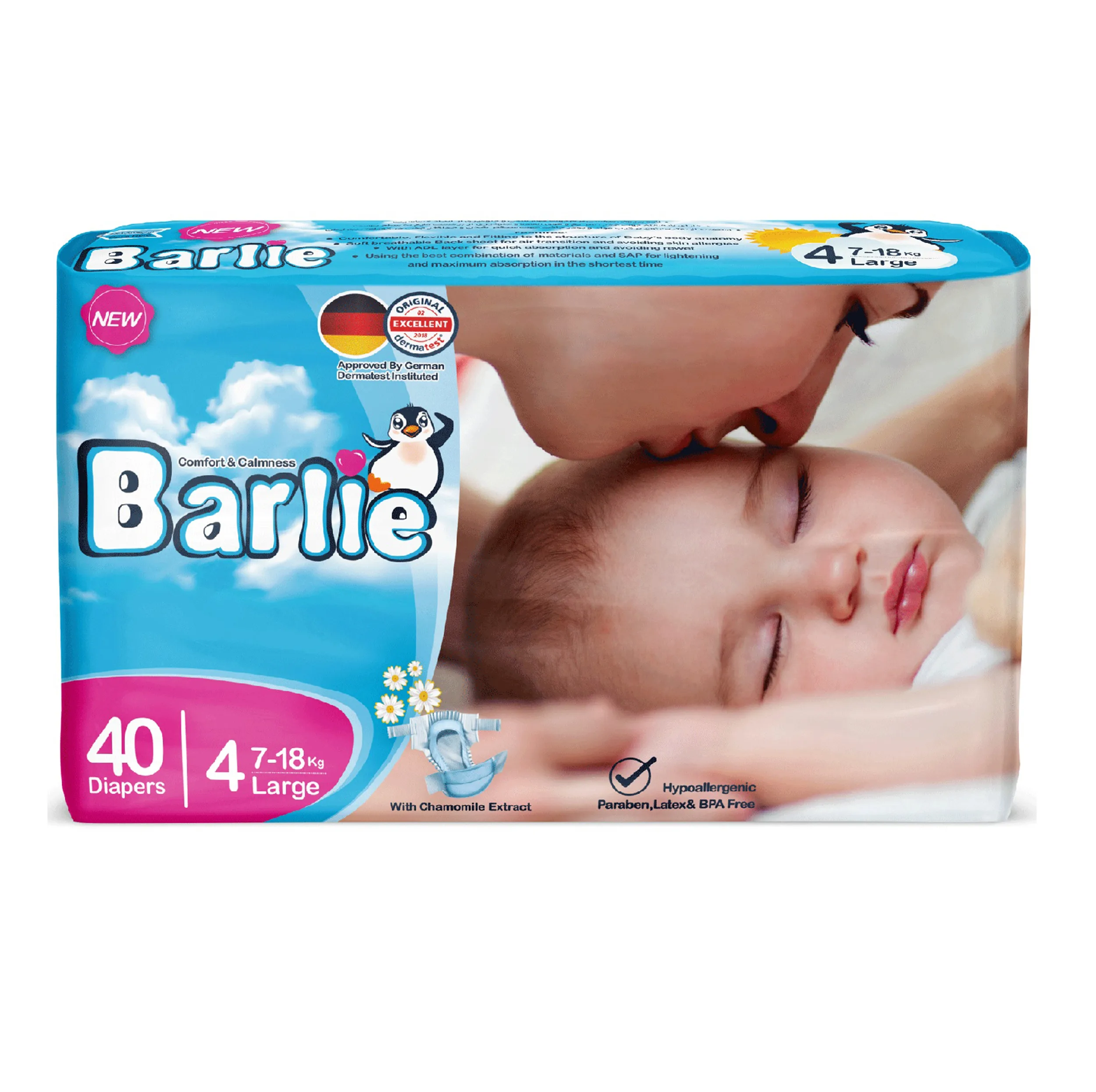 پوشک بارلی مدل چسبی سایز 4 بسته 40 عددی