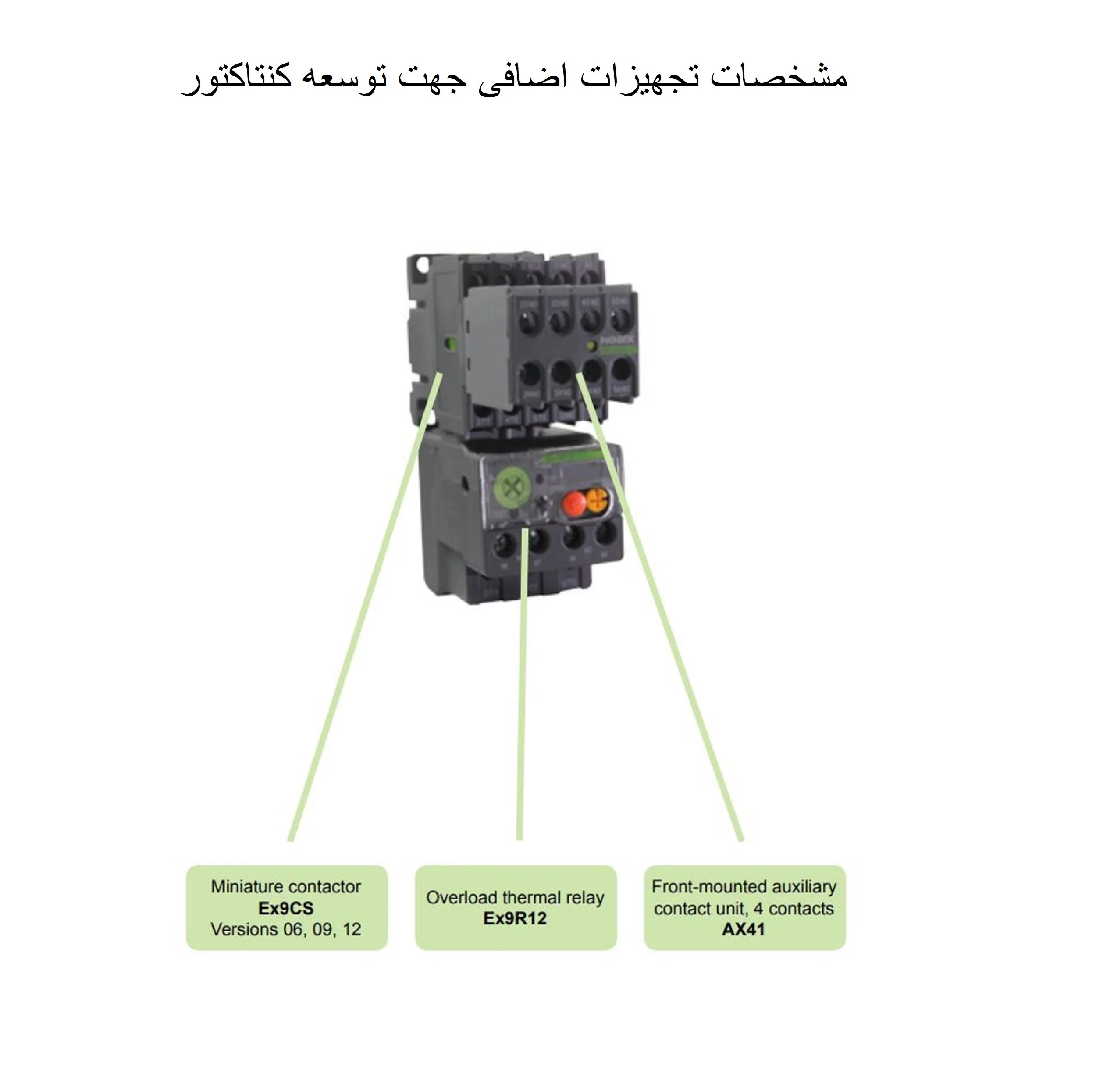 کنتاکتور مینیاتوری 3 فاز 9 آمپر نوآرک مدل Ex9cs0910