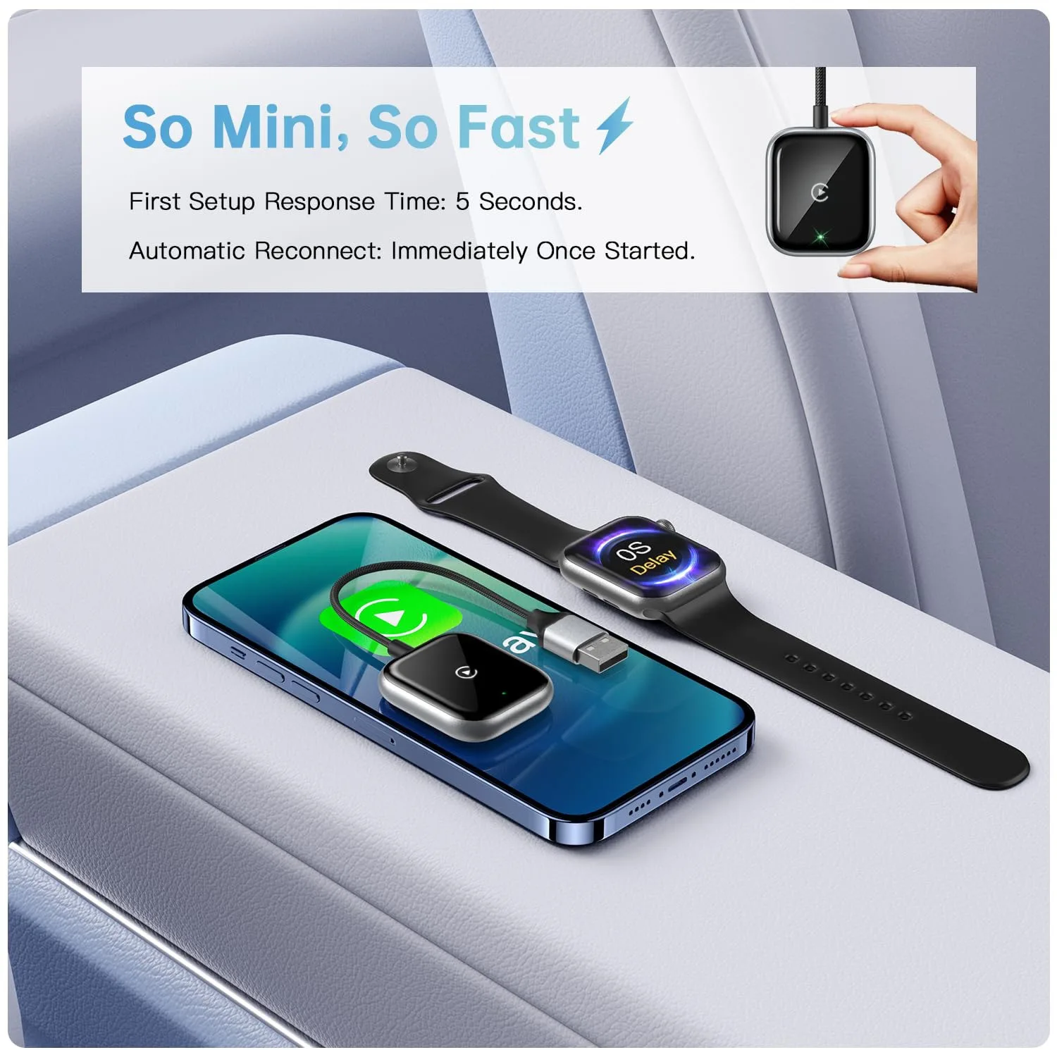 کارپلی و اندروید اتو مدلwireless Carplay/Android Auto به همراه مبدل USB به Type-C