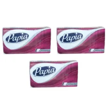 دستمال کاغذی 250 برگ پاپیا کد 002 بسته 3 عددی