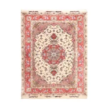 فرش ماشینی زانیس مدل 502 طرح علیا زمینه کرم