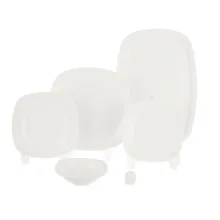 سرویس 27 پارچه چینی زرین ایران سری کواترو مدل White درجه سه