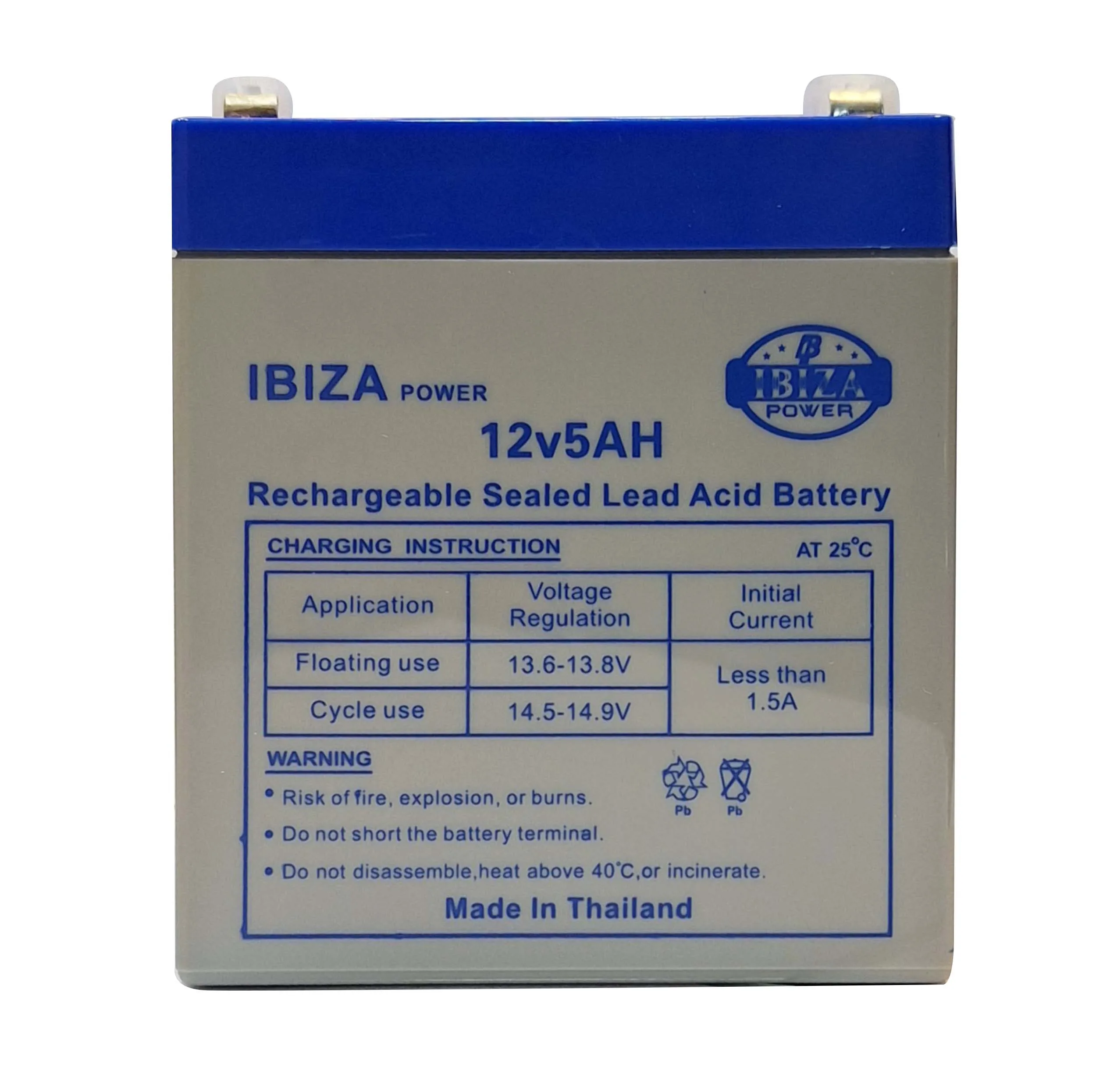 باتری سیلد اسید 12 ولت 5 آمپر ساعت ایبیزا مدل 12V-5AH-TI