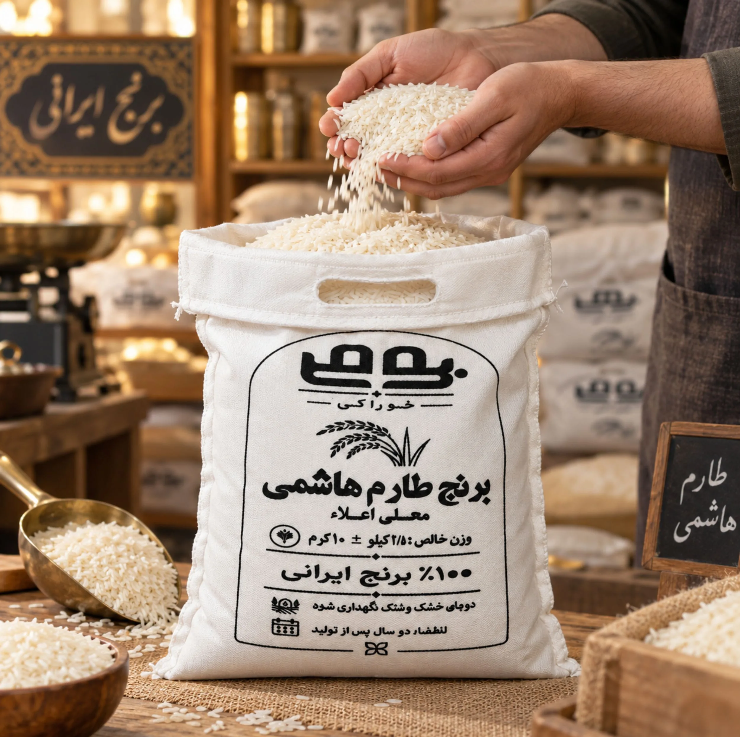 برنج طارم هاشمی مازندران بومی - 2.5 کیلوگرم