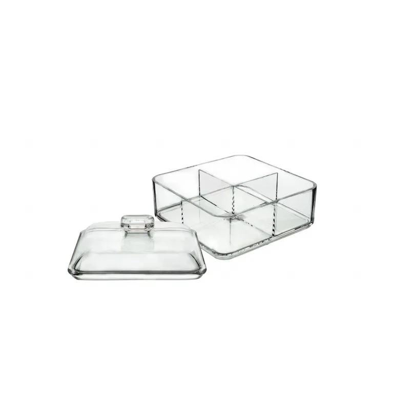 جعبه پذیرایی اکریلیک شفاف چهارخانه کد 1354A درجه 1