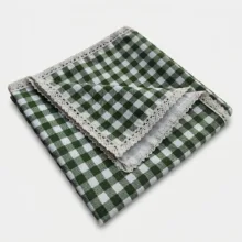 سفره 4 نفره نساجی دُر هنر یزد مدل cotton-sbz سایز 90×90 سانتی متر