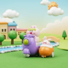 اسباب بازی ناب سل مدل خرگوش و بچه بامزه فشاری قدرتی وسپا سوار کد PRESS AND GO ANIMAL SCOOTER TOY WITH BABY NAAB002 مجموعه 2 عددی