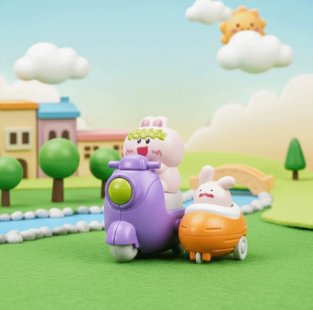 اسباب بازی ناب سل مدل خرگوش و بچه بامزه فشاری قدرتی وسپا سوار کد PRESS AND GO ANIMAL SCOOTER TOY WITH BABY NAAB002 مجموعه 2 عددی