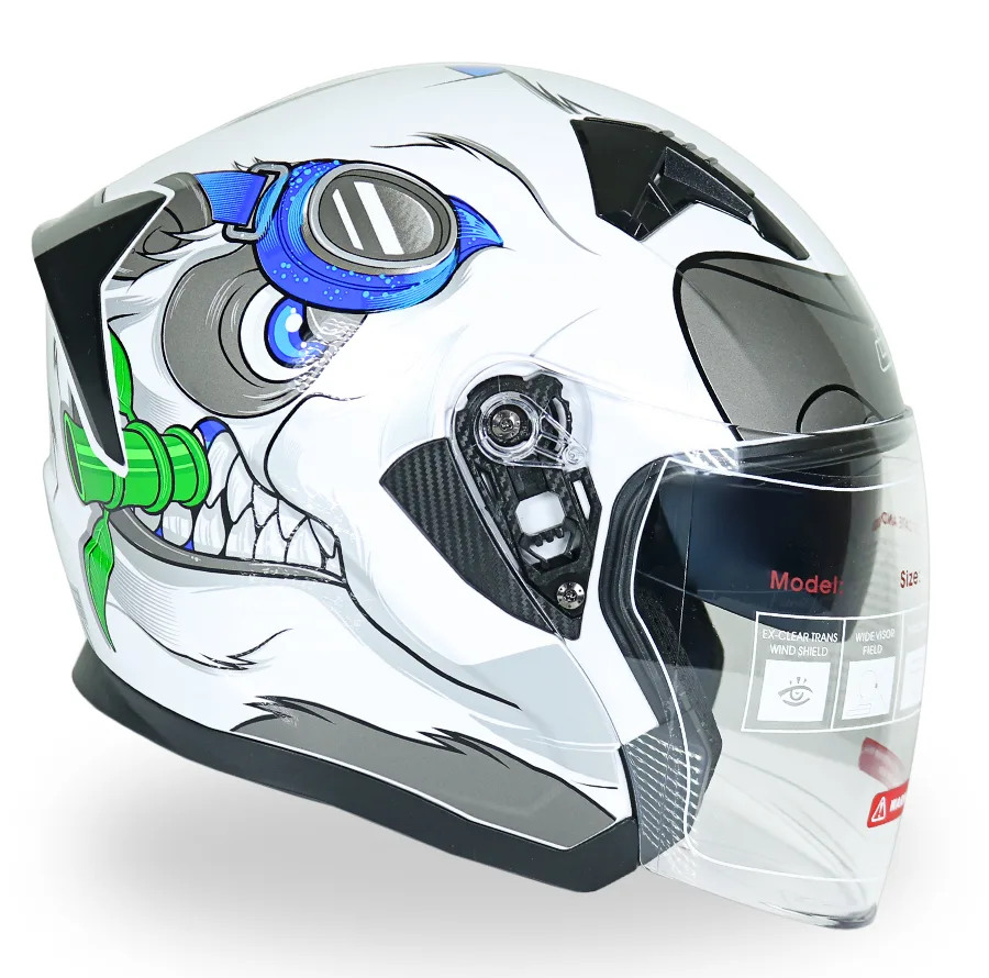 کلاه کاسکت بدون فک دی ای وان مدل +407 Buffalo Wh/Bl