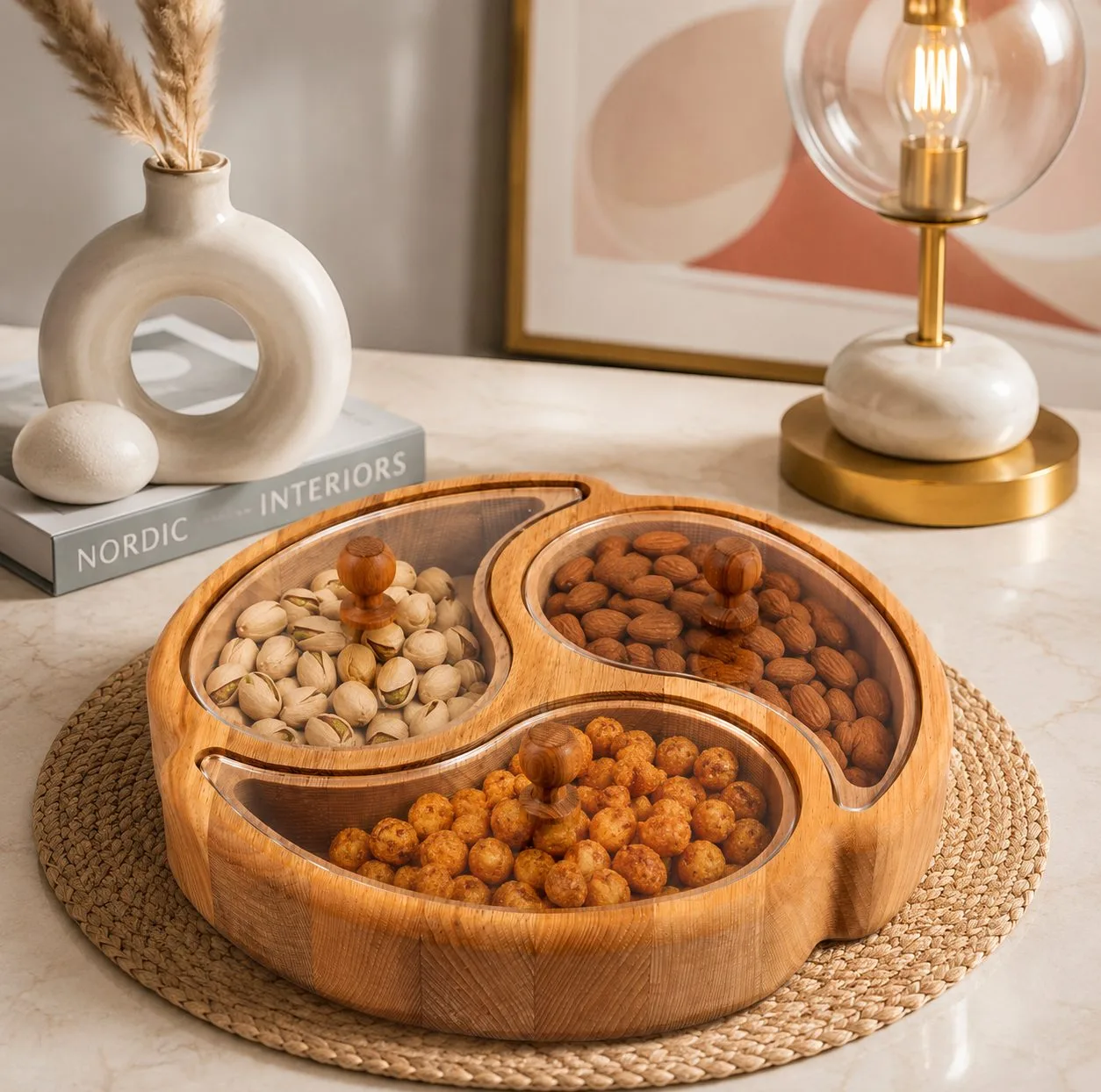 اردو خوری نیوهوم مدل چوبی ترمه سه خانه کد 1008
