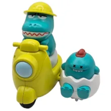 اسباب بازی ناب سل مدل دایناسور و بچه بامزه فشاری قدرتی وسپا سوار کد PRESS AND GO ANIMAL SCOOTER TOY WITH BABY NAAB001 مجموعه 2 عددی