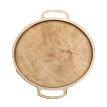 سینی مدل دسته دار چوبی کد 517  گرد سایز  25*25 سانتی متر