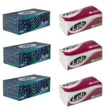 دستمال کاغذی پاپیا مدل 01 بسته 3 عددی به همراه دستمال کاغذی پاپیا مدل 02 بسته 3 عددی