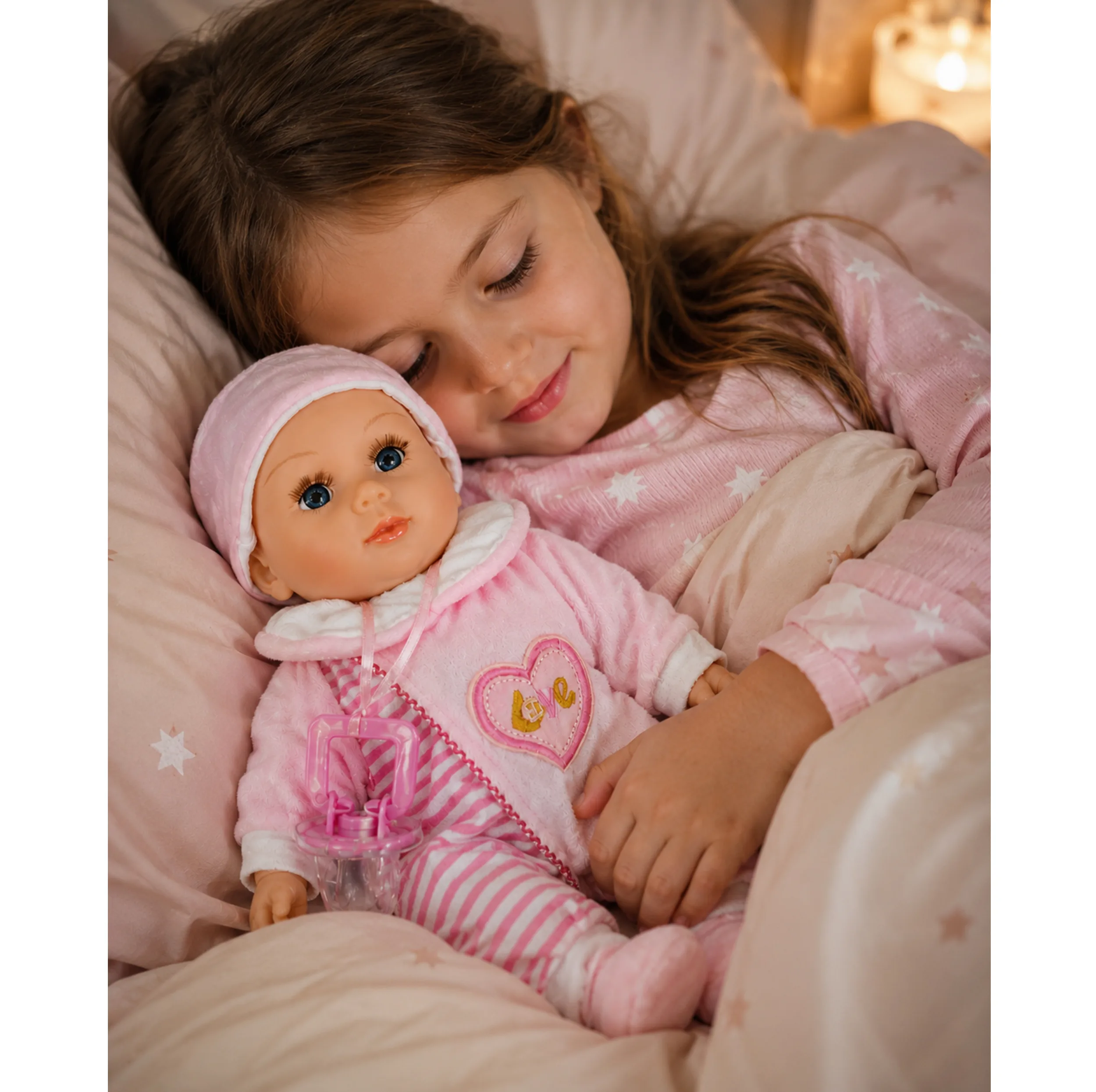 عروسک مدل موزیکال کد E021 نوزاد ارتفاع 33 سانتی متر