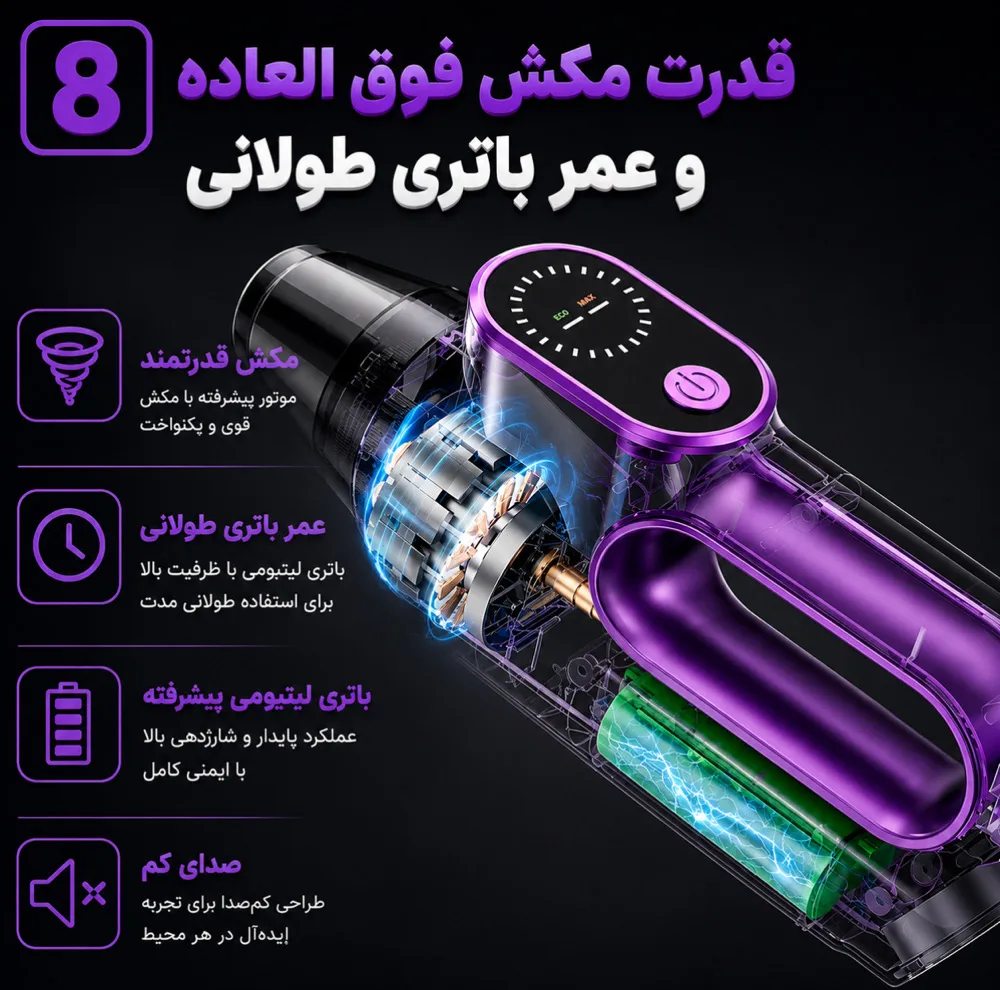 جارو شارژی و دمنده سویتو مدل ST-8007C
