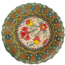 بشقاب میناکاری مدل نقش برجسته لب کنگره ای کد K181 بسته 6 عددی