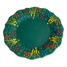 بشقاب میناکاری مدل نقش برجسته طرح لب کنگره ای کد 134 بسته 6 عددی
