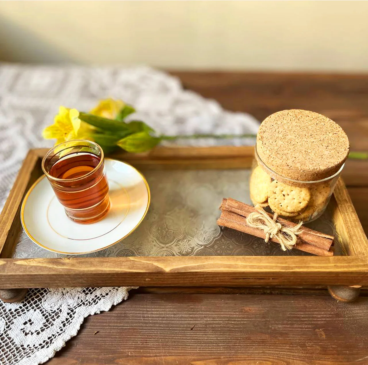 سینی بدون دسته مدل آوازه سایز 31×15 سانتی متر