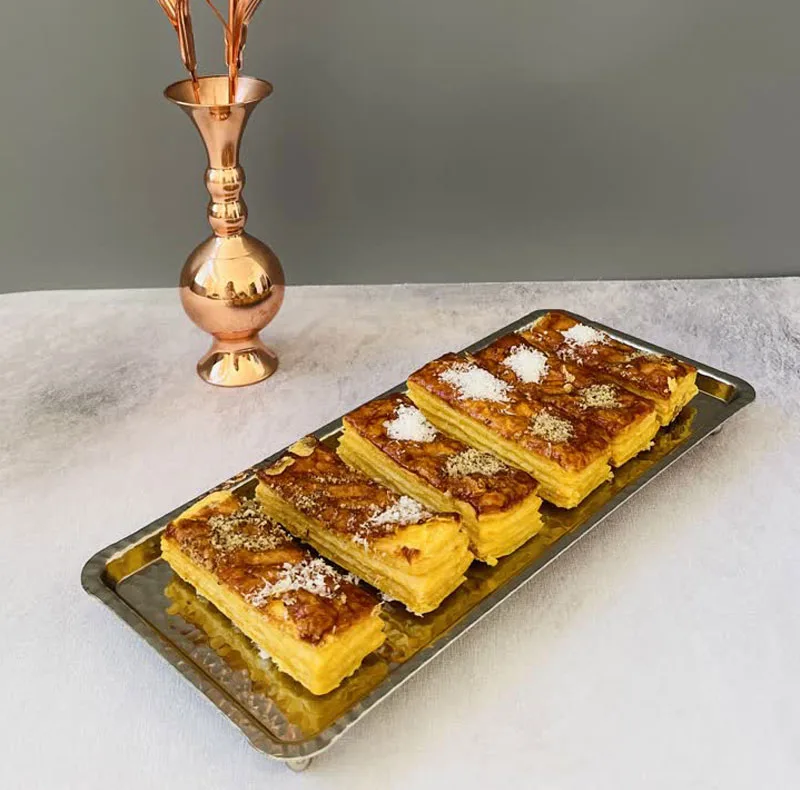 رولت خوری مسی مدل مستطیلی پایه دار کد ZH424.2