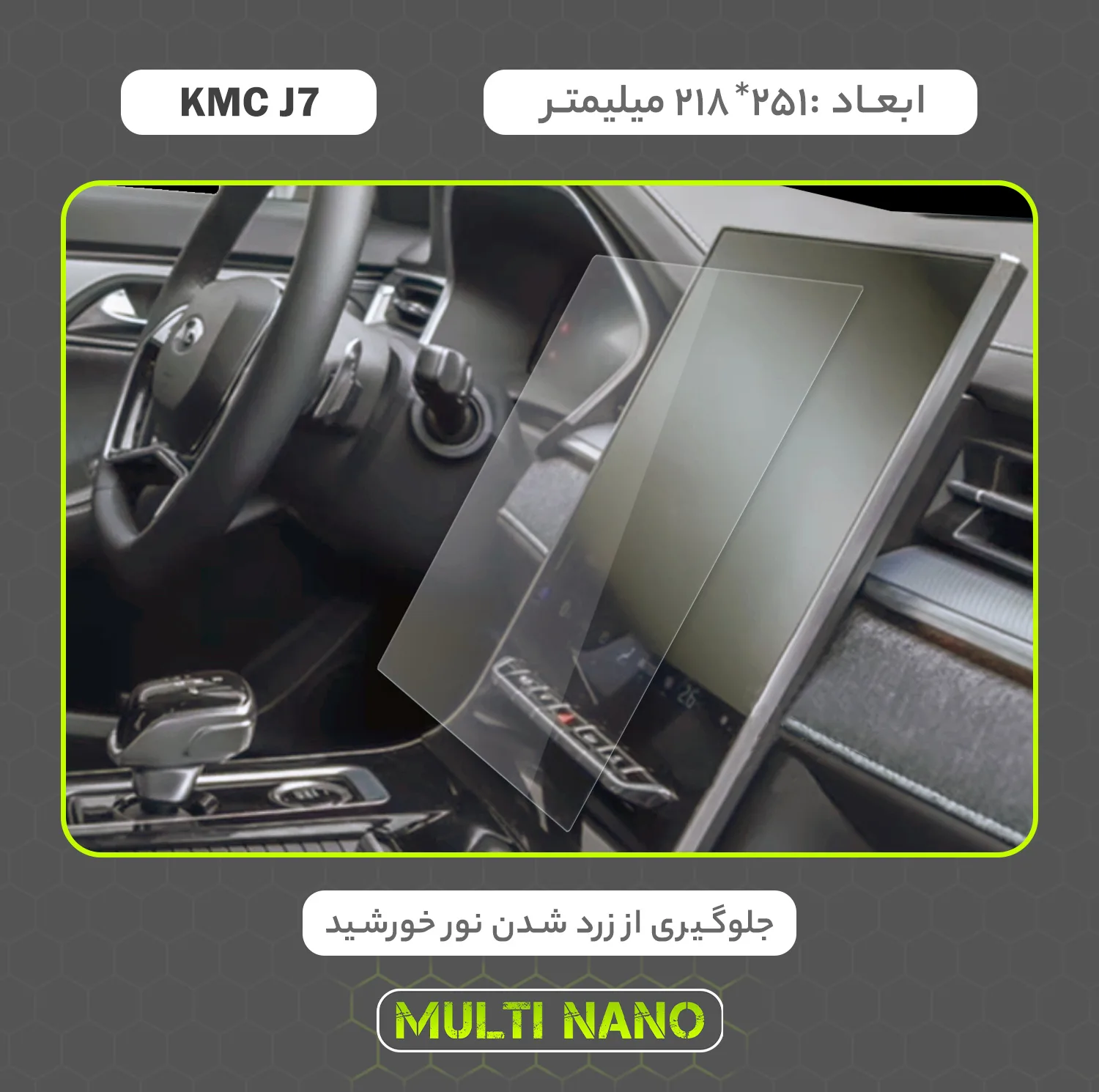 محافظ صفحه نمایش خودرو مولتی نانو مدل X-S2N مناسب برای کی ام سی J7 بسته دو عددی