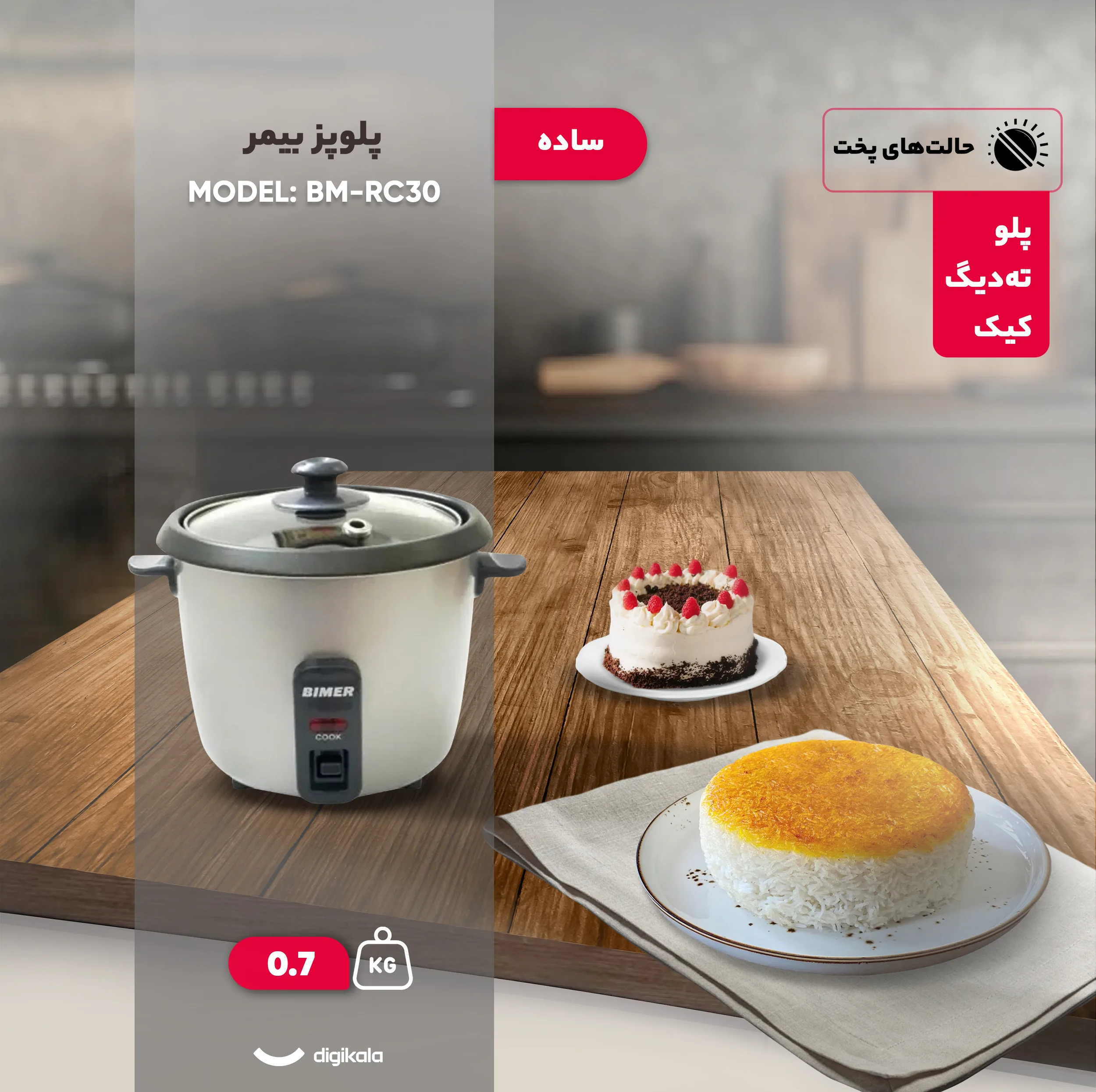 پلوپز 1 نفره بیمر مدل BM-RC30