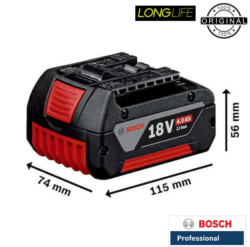 باتری لیتیومی 18 ولت 4 آمپر ساعت بوش مدل PRO 18V - 40 Ah