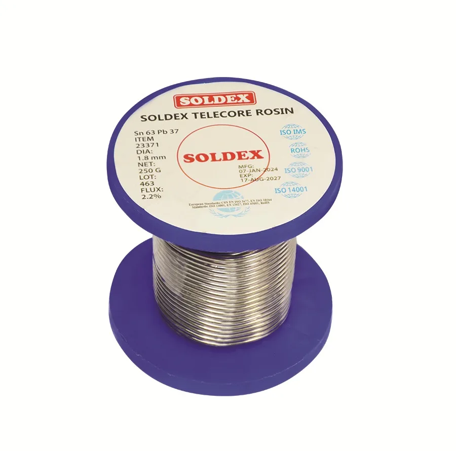 سیم لحیم سولدکس مدل SOLDEX Sn63 Pb37 وزن 250 گرمی ضخامت 1.8 میلی متر