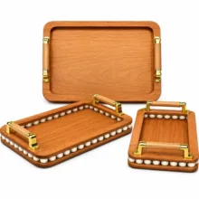 سینی مدل چوبی کد a207 مجموعه 3 عددی
