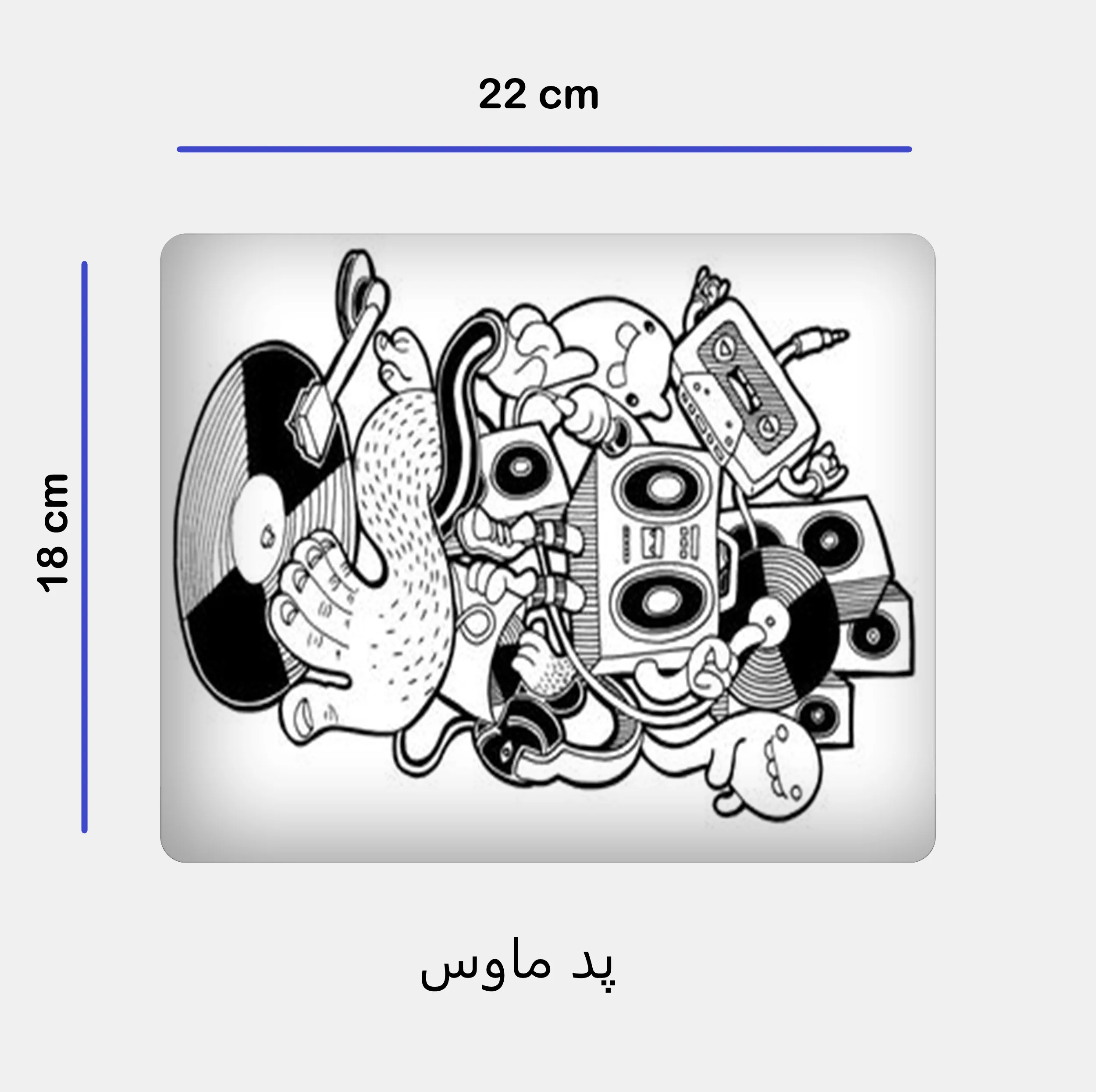 ست ماگ سرامیکیبه همراه زیر لیوانی و پد ماوس مدل موسیقی کد 215