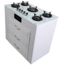 اجاق‌ گاز 5 شعله هاکان مدل صفحه شیشه ولوم بالا سه کشو1230
