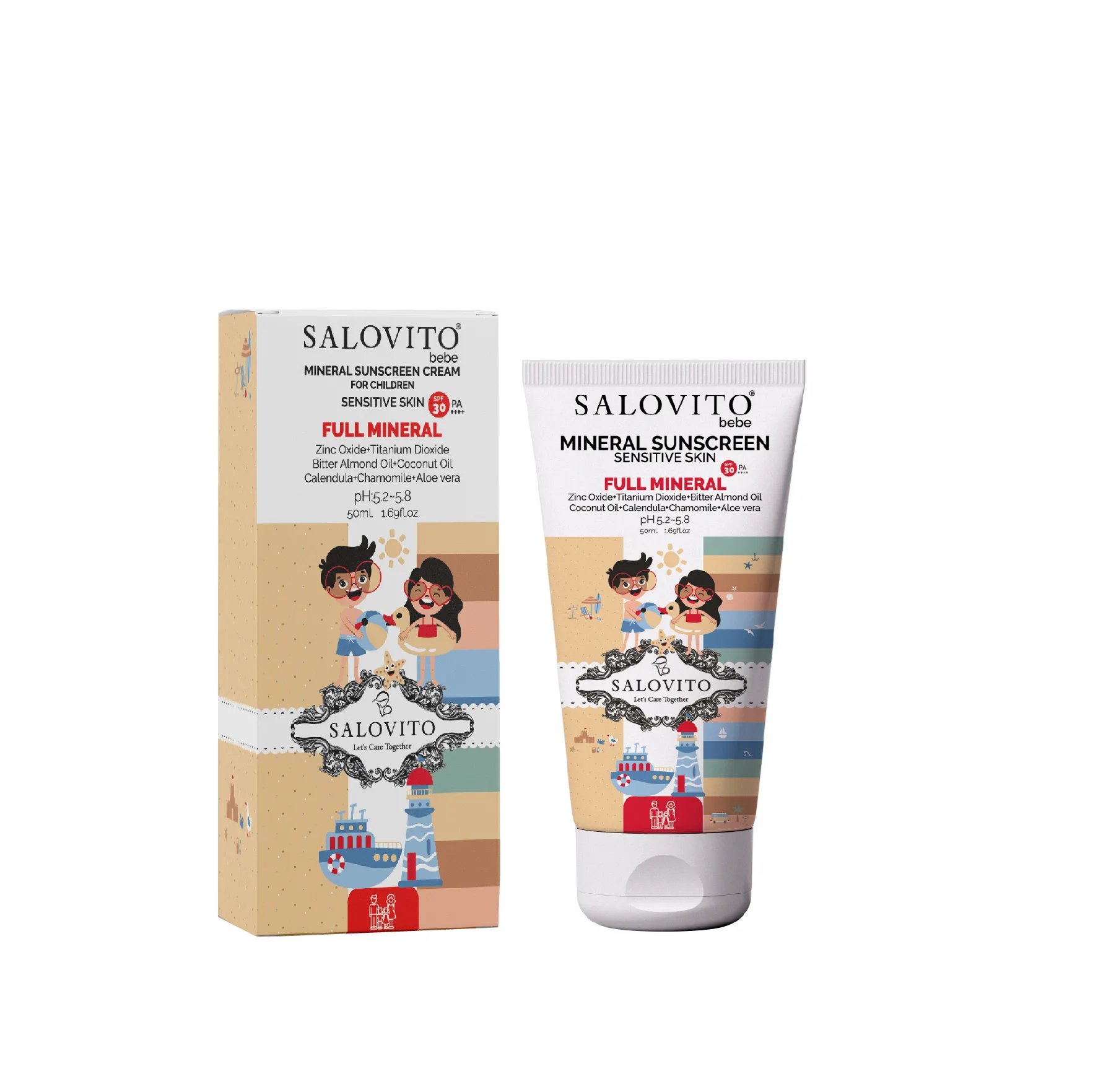 کرم ضدآفتاب سالوویتو مدل MINERAL دارای SPF30 حاوی محافظ UVA و UVB مناسب انواع پوست حجم 50 میلی لیتر