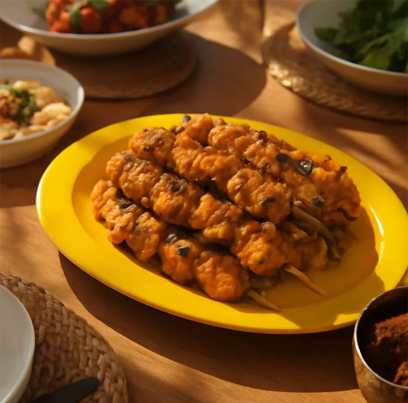 دیس بیضی ملامین مدل 421 مناسب سرو برنج با ابعاد 30×40 سانتیمتر، شستشو با دست، غیرقابل استفاده در مایکروویو و فر