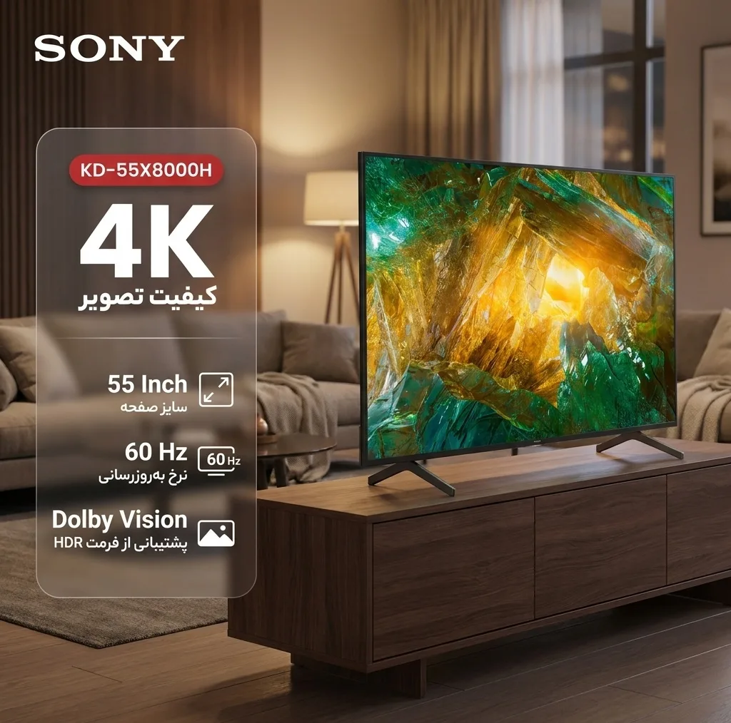 تلویزیون 55 اینچ ال ای دی هوشمند سونی مدل KD-55X8000H