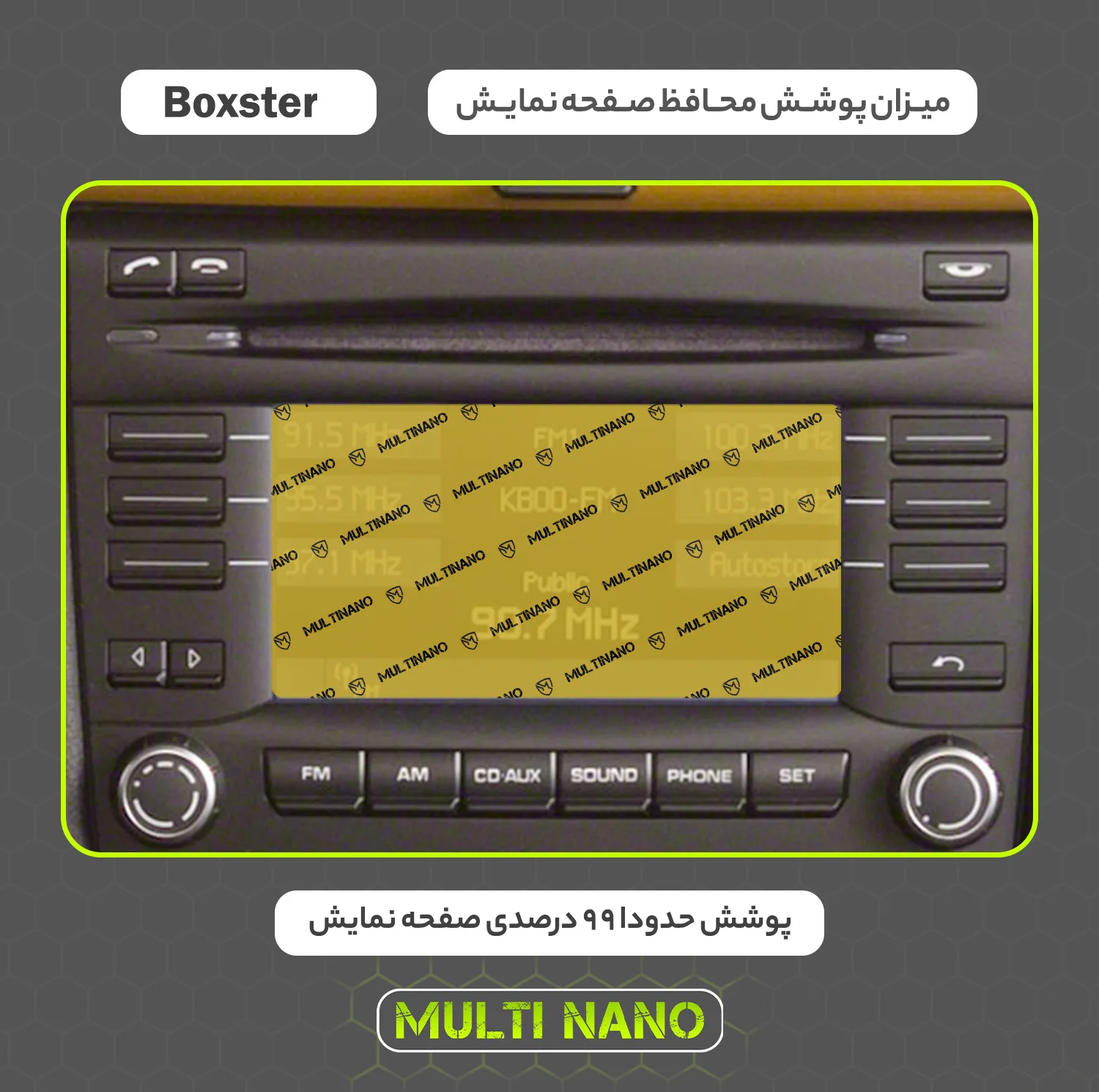 محافظ صفحه نمایش خودرو مولتی نانو مدل X-S2N مناسب برای پورشه Boxster 2011 بسته دو عددی
