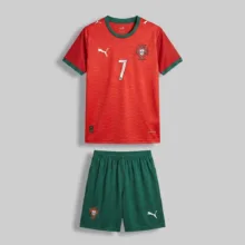 ست تی شرت و شلوارک ورزشی پسرانه پرتغال مدل رونالدو Home 2026