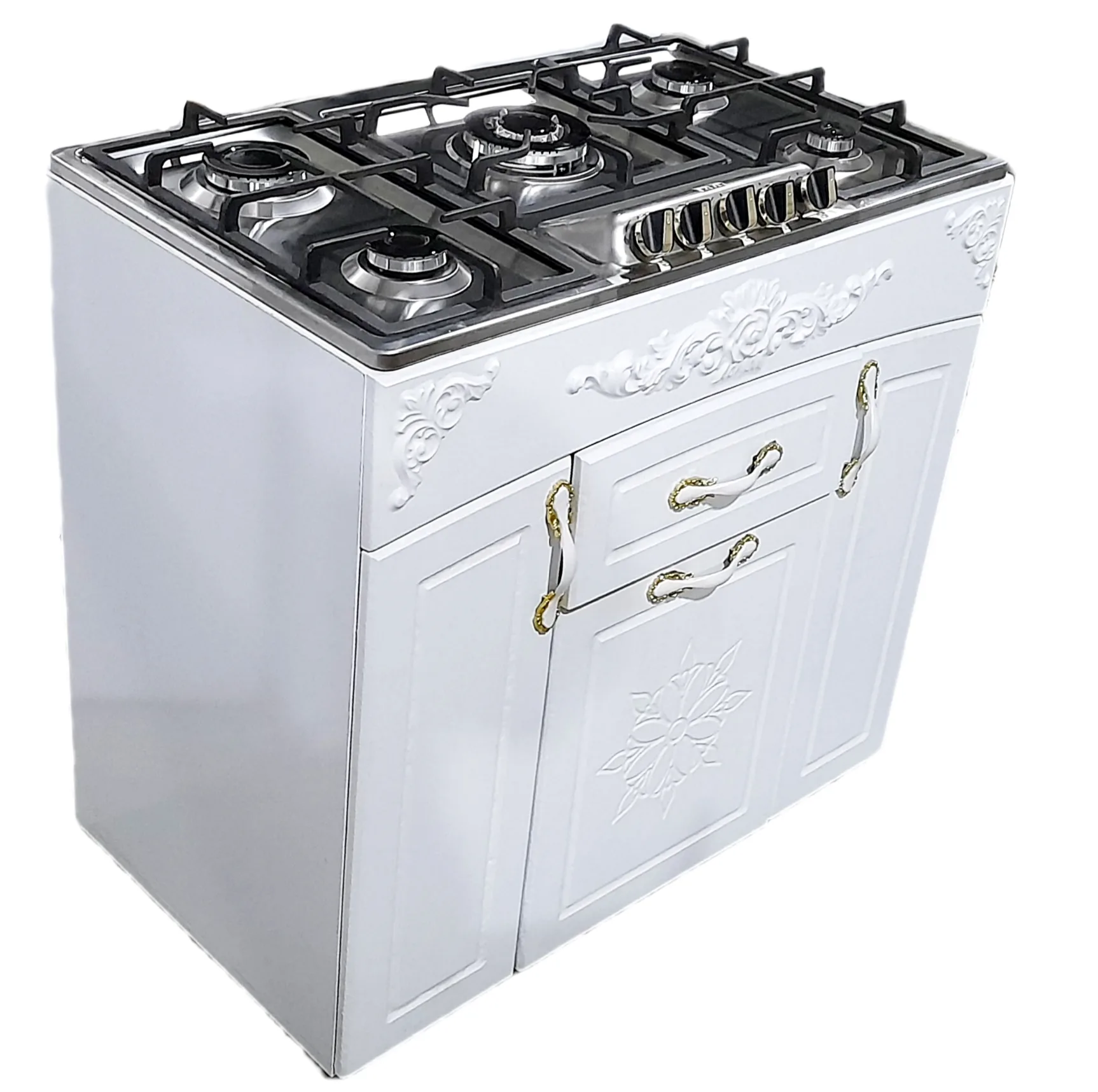 اجاق گاز 5 شعله هاکان مدل اجاق گاز چهار درب صفحه استیل اپکسی کوهان دار با ترموکوپل /TER57