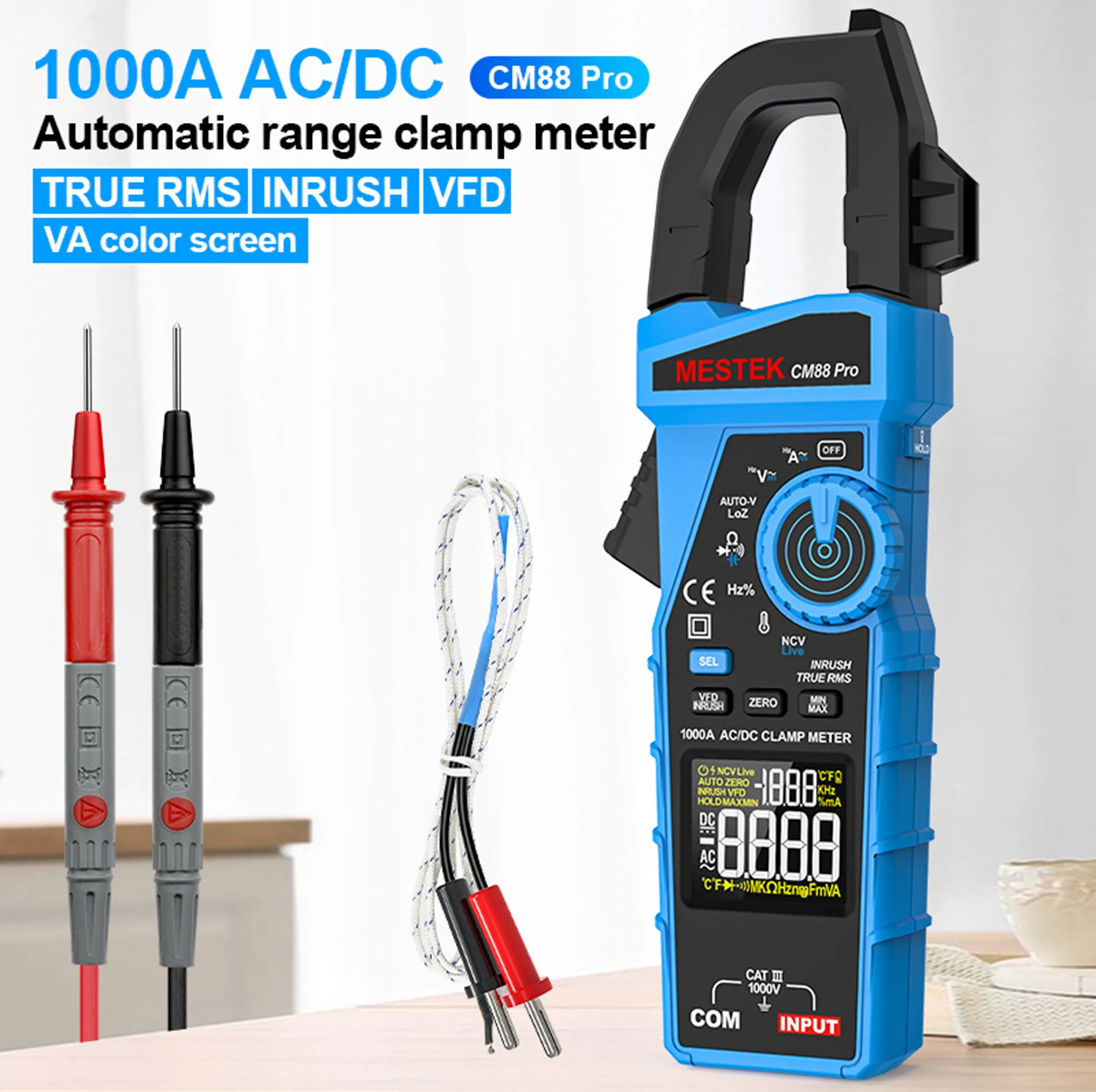 مولتی متر کلمپی دیجیتال 1000 آمپر مستک مدل CM88 PRO