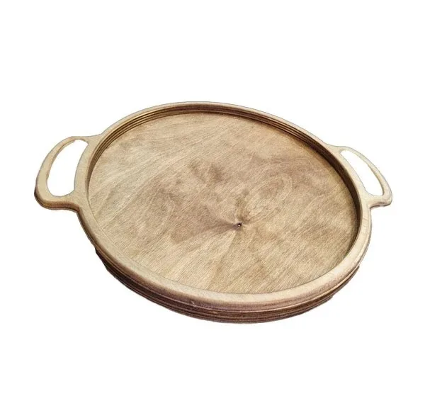 سینی دسته دار مدل چوبی کد ۶۸۹ سایز ۳۳×۳۳ سانتی متر