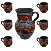 ست 7 تکه پارچ و لیوان سفالی کد GH