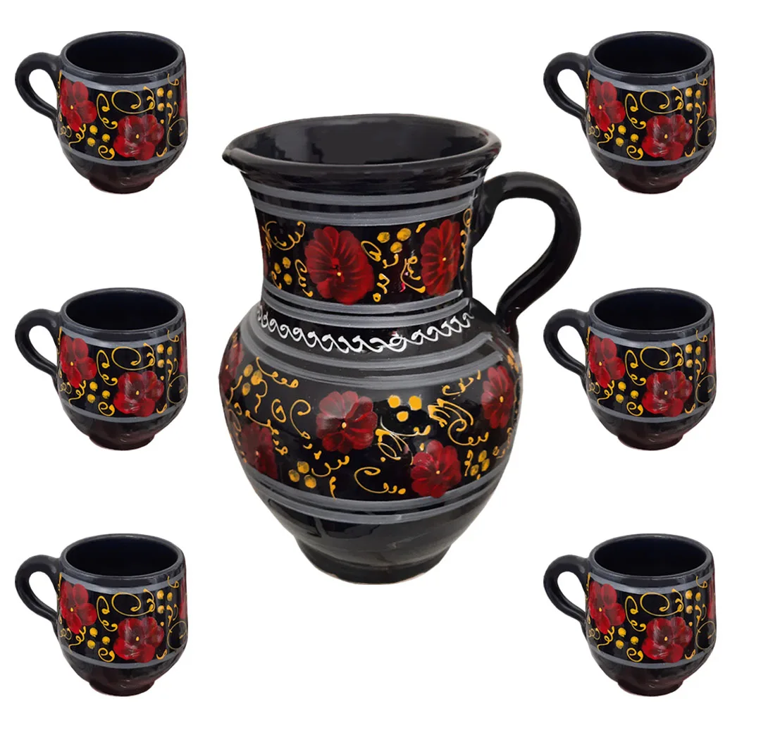ست 7 تکه پارچ و لیوان سفالی کد GH