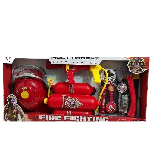 ست اسباب بازی لوازم آتش نشانی ناب سل مدل آب پاش ،کلاه، چکش و ابزار کدFIRE FIGHTING TOOL SET NAAB001 مجموعه 7 عددی