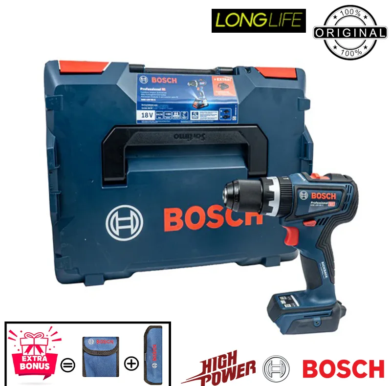 دریل پیچ گوشتی شارژی ضربه ای بوش مدل سه حالته فوق هوشمند GSB 18 V 90 C