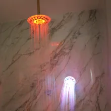 سردوش حمام پاپیروس مدل روشنایی خودکار LED-Crystal مجموعه 2 عددی