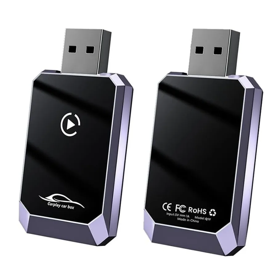 کارپلی و اندروید اتو مدل Wireless CarPlay/Android Auto Q1Y به همراه مبدل USB به USB-C