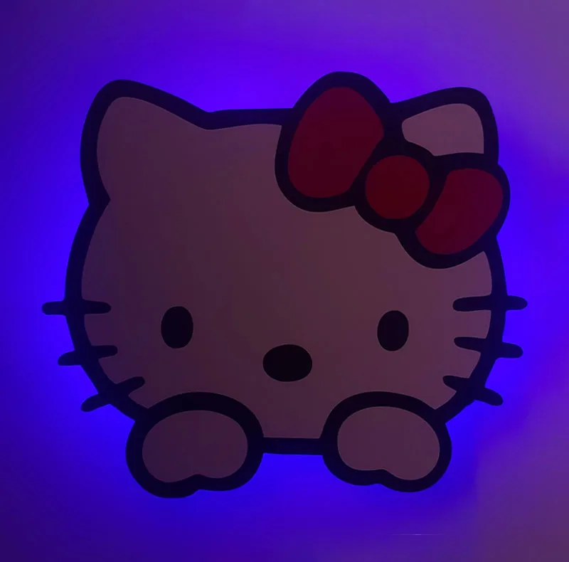 چراغ خواب دیواری اتاق کودک سان لیزر طرح هلو کیتی Hello Kitty مدل ریموت دار